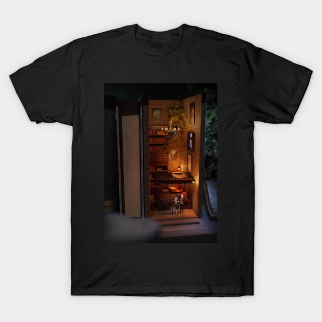 Book diorama - enemies to lovers T-Shirt by vixfx